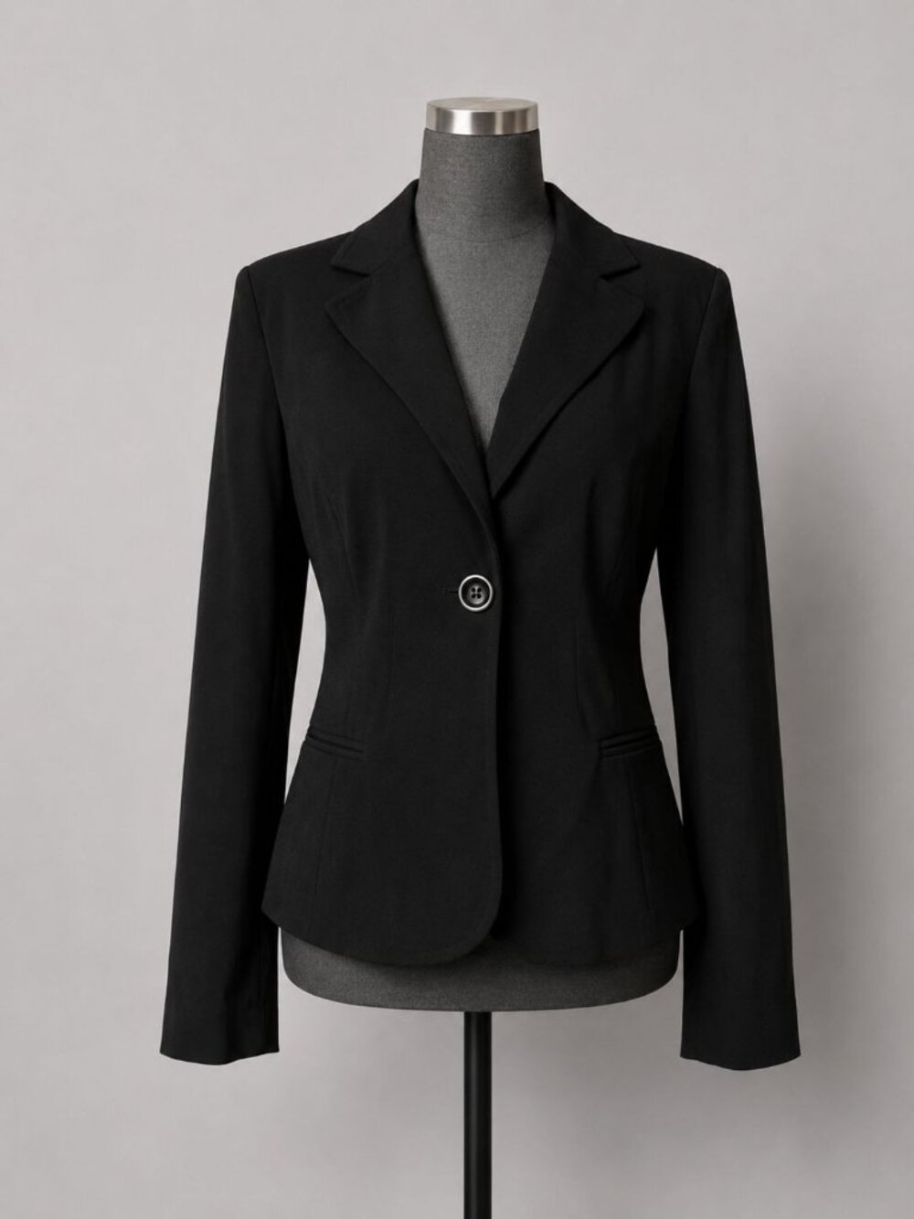 Vintage A. Byer Black Blazer Jacket Women's Medium Y2K Career Stretch Office